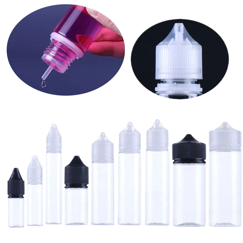 Juice Bottle Dropper - ขวดหยดพลาสติกใสเปล่า 5 ชิ้น ขนาด 10/15/30/50/60/100/120 มล.