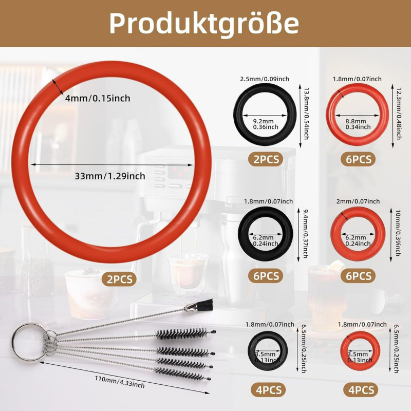Tank O-Ring Seal - แหวนซีลซิลิโคนโอริงสำหรับเครื่องชงกาแฟ Saeco & Gaggia - อะไหล่เปลี่ยนถังน้ำและปะเก็นชุดชงกาแฟ