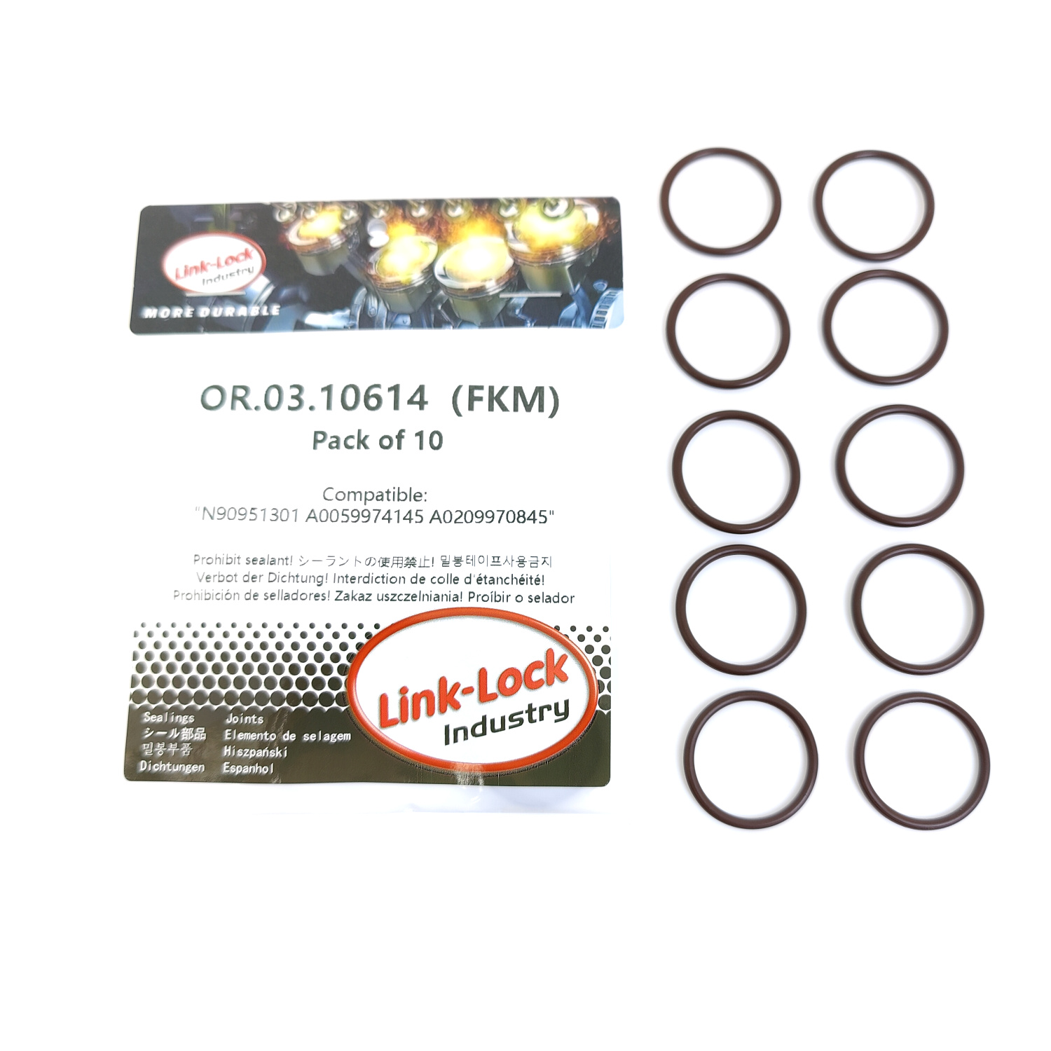 Tank O-Ring Seal - 10PCS OR.03.10614 FKM วิทอนชุดโอริงซีลสำหรับถังน้ำมันเชื้อเพลิงเครื่องยนต์ N90951301 A0059974145