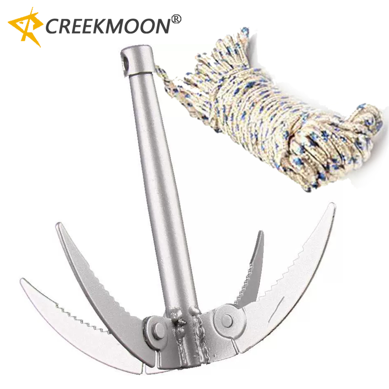 Dry Herb Vaping Accessories - เครื่องมือกำจัดวัชพืชแบบพับได้ 4 ขา พร้อมใบมีดคมสำหรับตัดพืชน้ำ อุปกรณ์ตกปลา