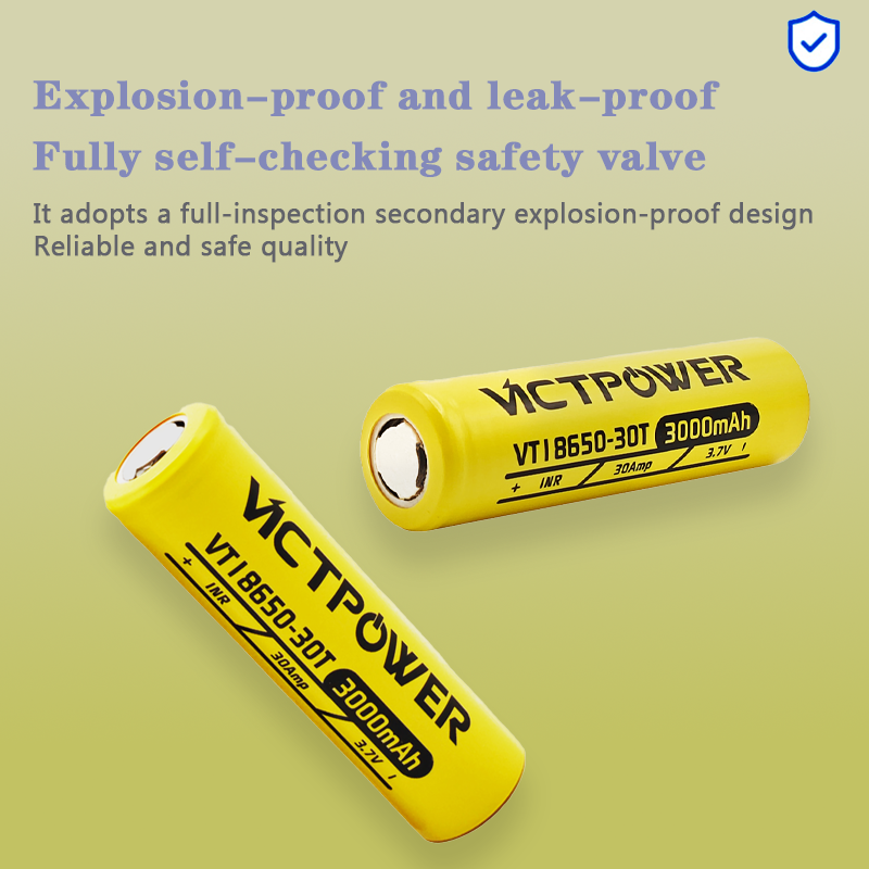 Vape Battery 18650 - 30A ท่อระบายน้ำต่อเนื่องวิคพาวเวอร์ 18650-30T 3000mAh 3.7V แบตเตอรี่