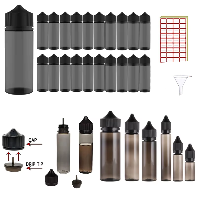 Juice Bottle Dropper - 20 Pcs30-120ml สัตว์เลี้ยงขวดเปล่าพลาสติกขวดเติมน้ํามันแบบพกพาขวด Dropper Squeezable คอนเทนเนอร์สําหรับ