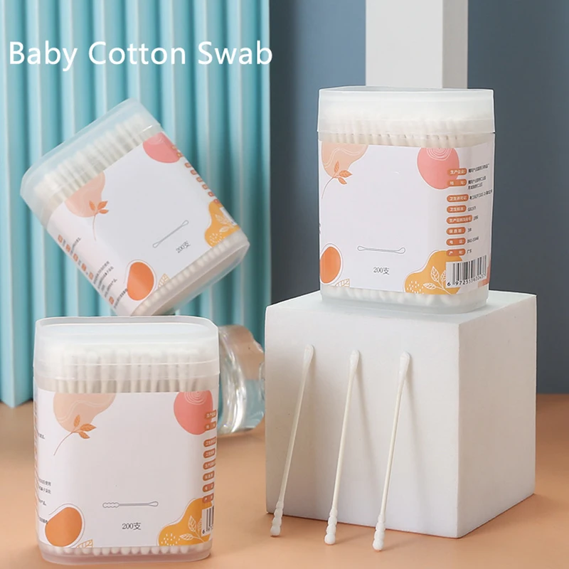 Cotton Wick Organic - Sticks ผ้าฝ้าย 400PCS เด็กอินทรีย์ผ้าฝ้าย Swabs กระดาษ