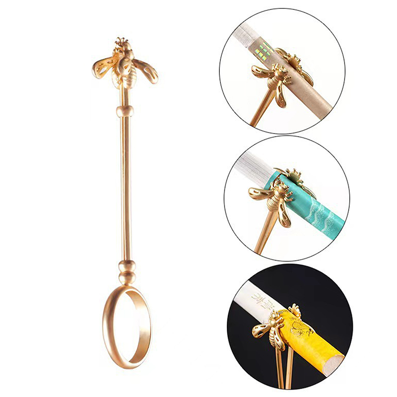 Vape Ring - ที่หนีบบุหรี่แบบแหวนโลหะพกพา ที่วางบุหรี่แบบหนีบมือ อุปกรณ์เสริมสำหรับสูบบุหรี่