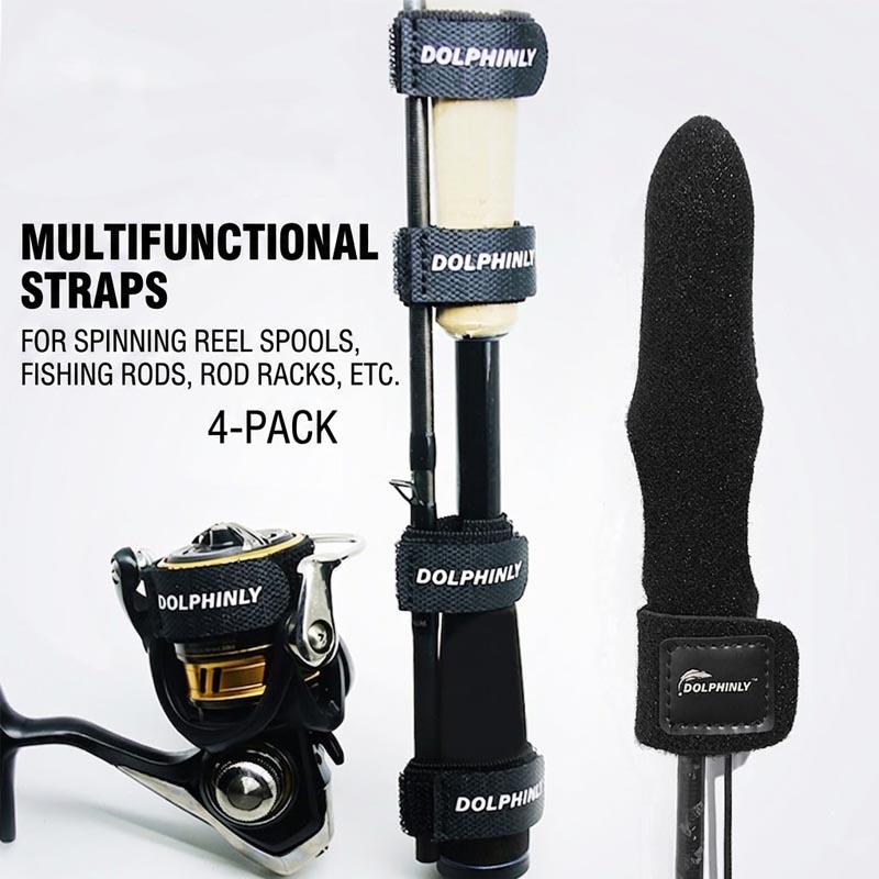 Mesh Coil Strip - สายรัดคันเบ็ดและสายรัดรอกตกปลา สายรัดแบบยืดหยุ่นพร้อมตะขอและห่วง สายรัดเคเบิล ปลอกหุ้มปลายป้องกัน สายรัดป้องกันอุปกรณ์ตกปลา