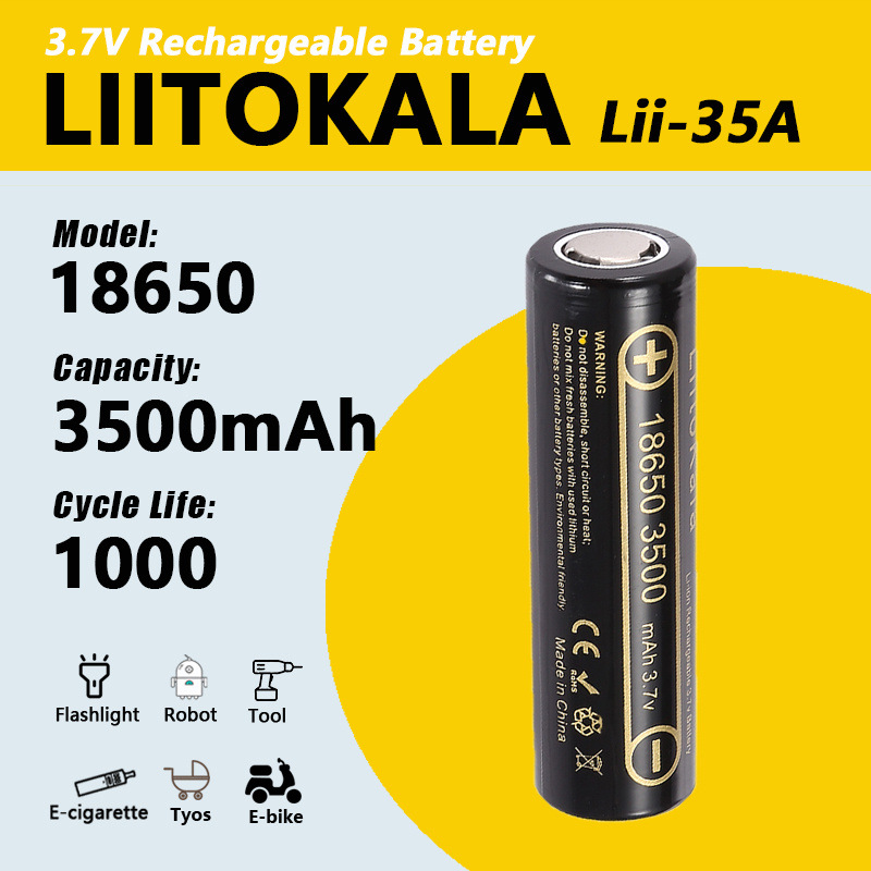 2-10 ชิ้น LiitoKala Lii-35A 18 - Vape Battery 18650 บทวิจารณ์และราคา