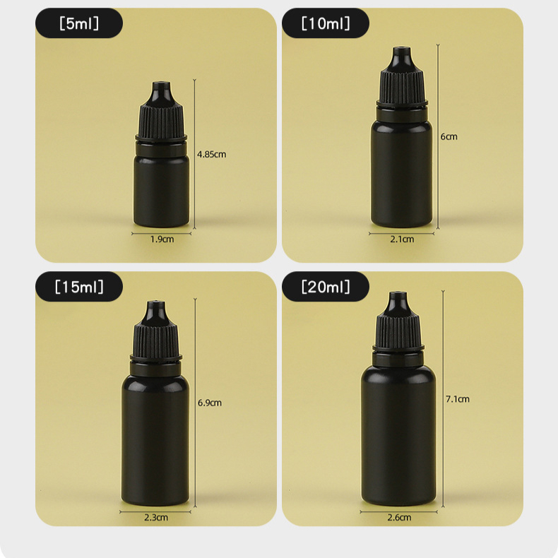 5pcs 5-20ml ขวดพลาสติกสีดําเติ - Juice Bottle Dropper บทวิจารณ์และราคา