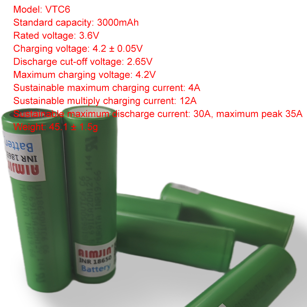 VTC6 18650 แบตเตอรี่ 3000mAh 3 - Vape Battery 18650 บทวิจารณ์และราคา