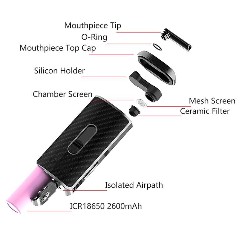 เครื่องสูบบุหรี่ไฟฟ้าแบบพกพา X - Vape Battery 18650 บทวิจารณ์และราคา